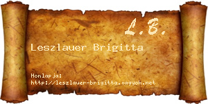 Leszlauer Brigitta névjegykártya